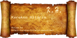 Kerekes Hilária névjegykártya